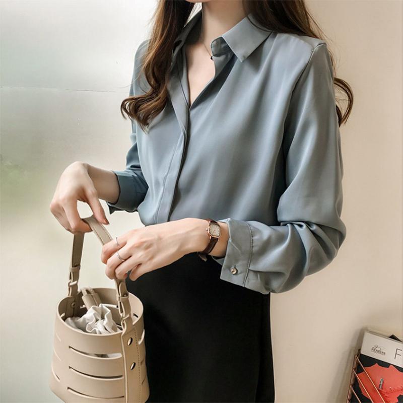 Isabel – Elegante Chiffon Langarmblouse voor Dames