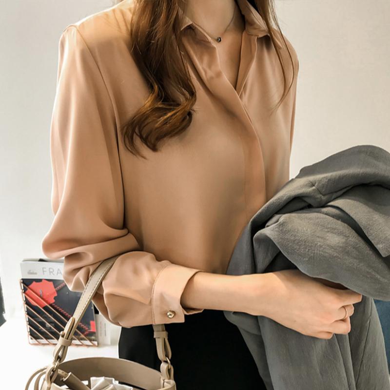 Isabel – Elegante Chiffon Langarmblouse voor Dames