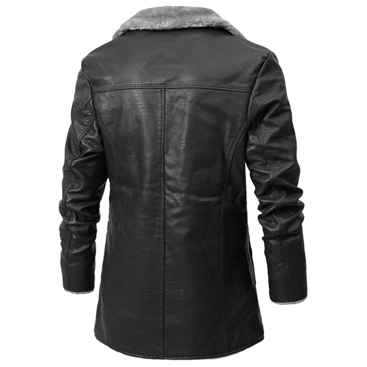Trenchcoat van imitatiebont en knoopsluiting