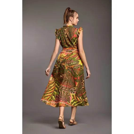 Zomerse maxi jurk met print en korte mouwen