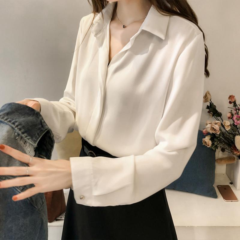 Isabel – Elegante Chiffon Langarmblouse voor Dames