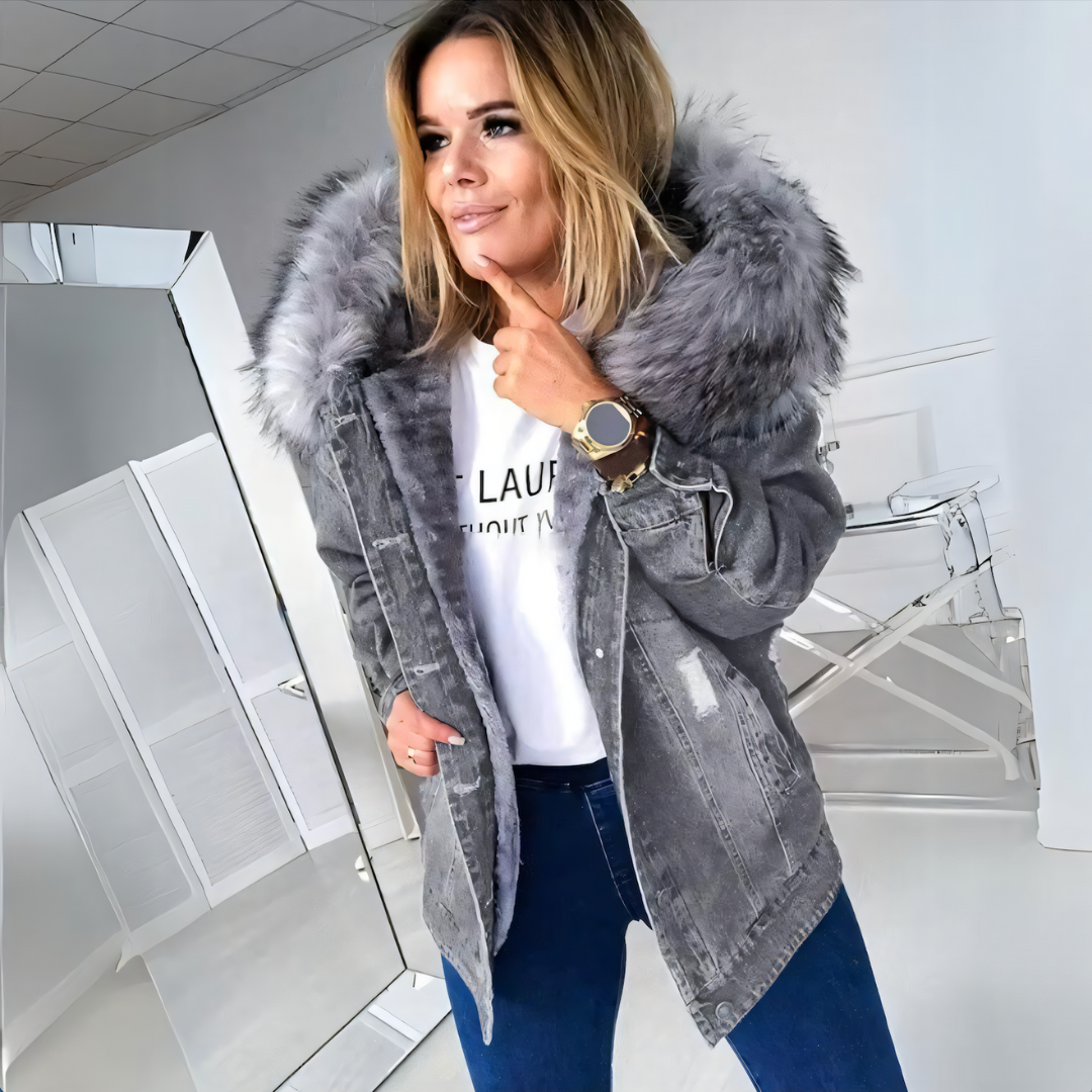 Marieke - Warm gevoerde denim jas