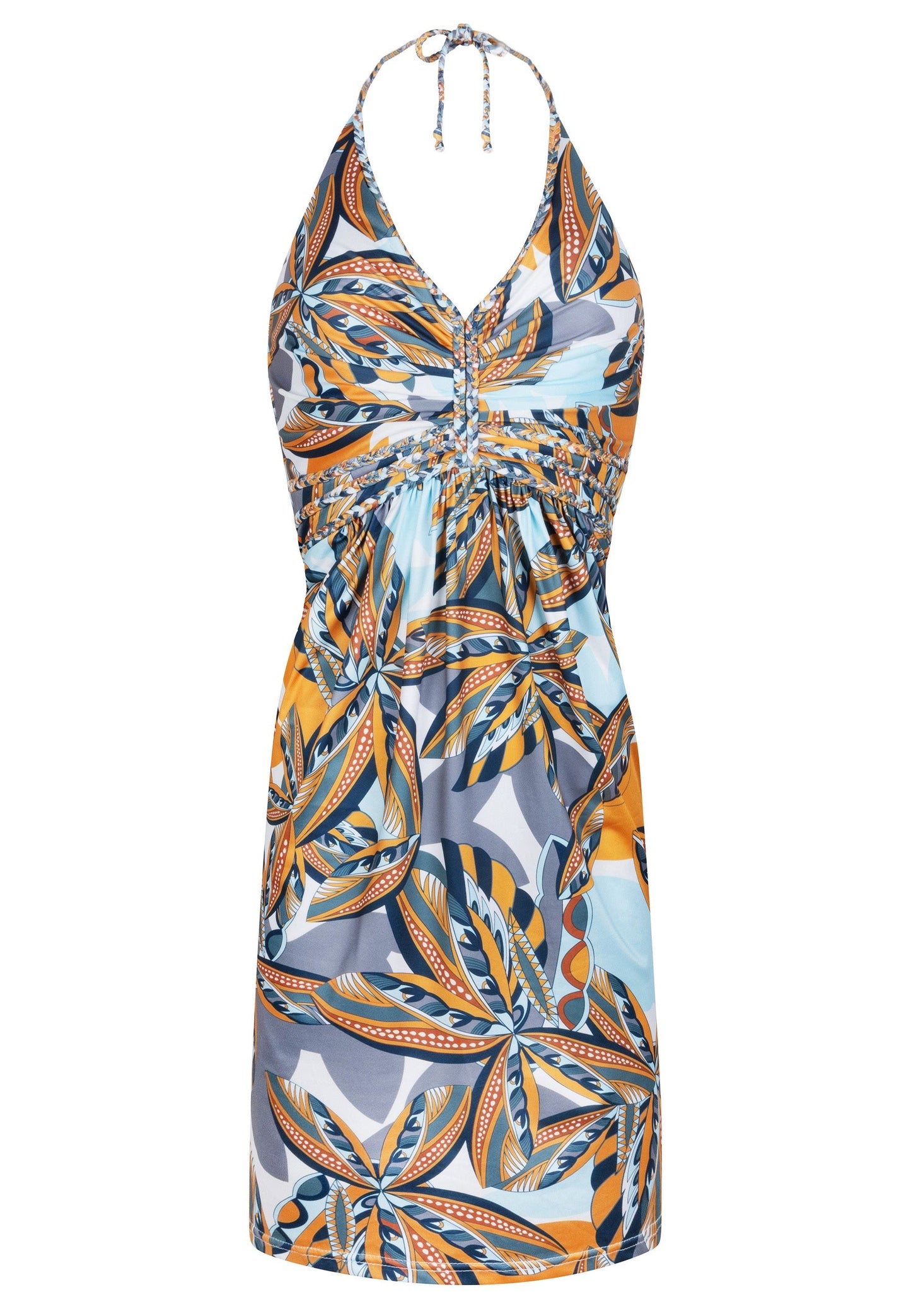 Luchtige halterjurk voor de zomer met open rugdetail