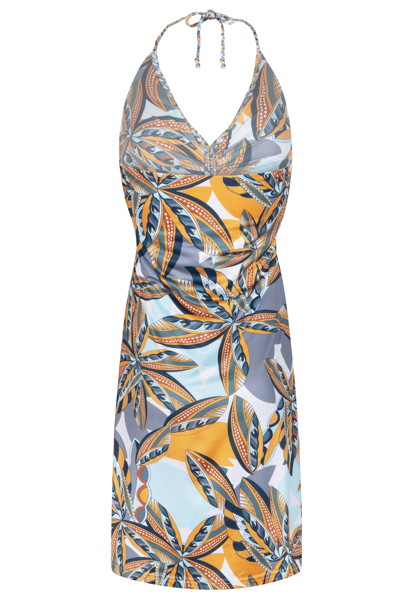 Luchtige halterjurk voor de zomer met open rugdetail