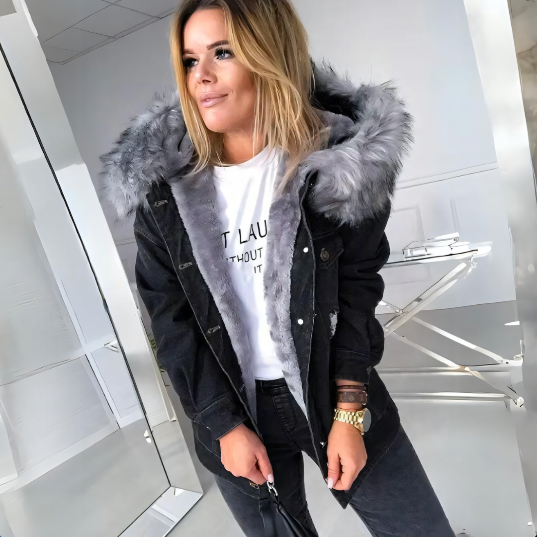 Marieke - Warm gevoerde denim jas