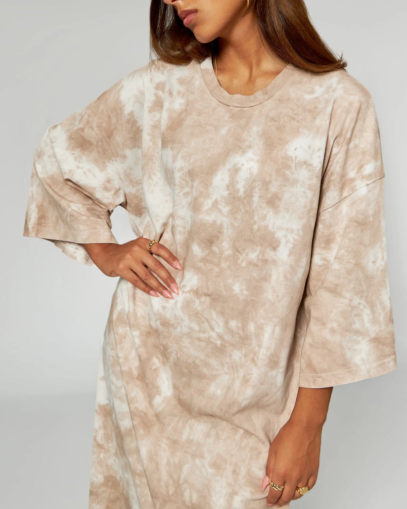 Trendy maxi t-shirt jurk met batikprint voor dagelijks comfortabel gebruik