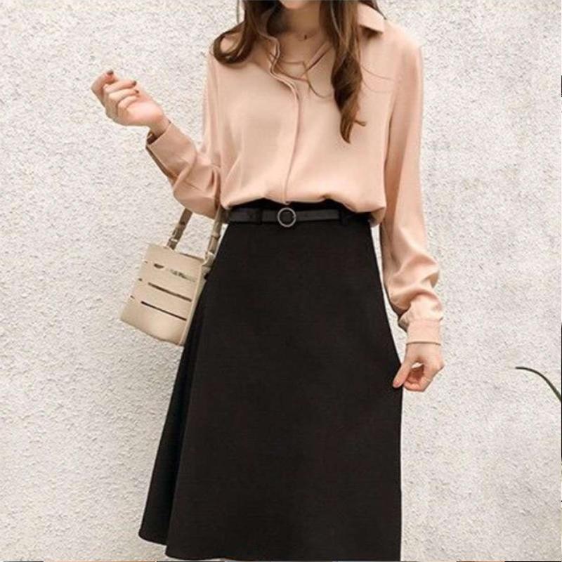 Isabel – Elegante Chiffon Langarmblouse voor Dames
