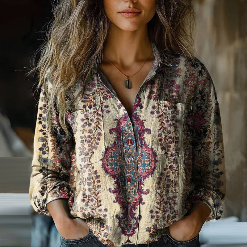 Charmante Bloemenprint Vintage Blouse