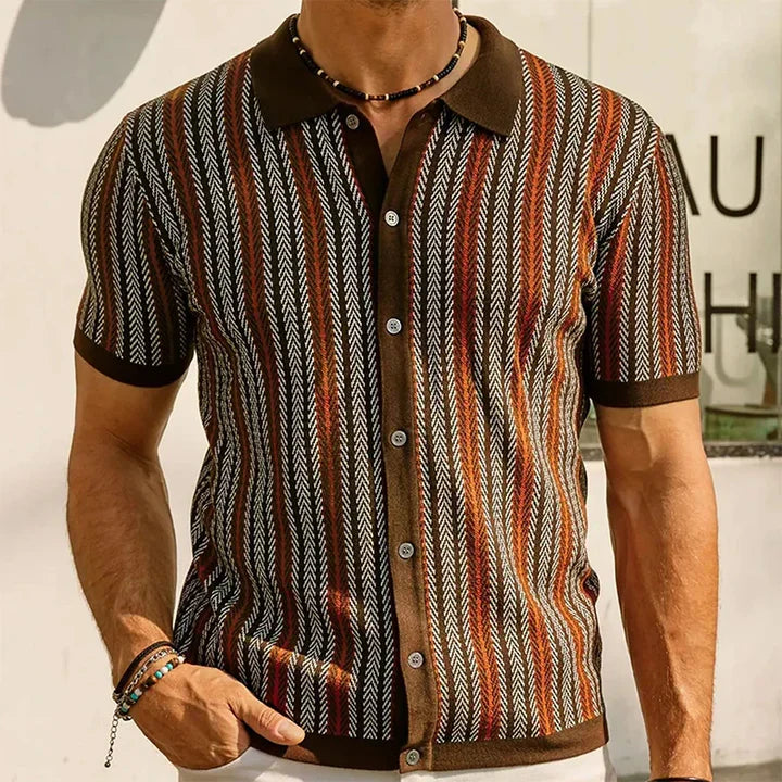 Gestreept Korte Mouwen Polo Shirt Heren – Lucas