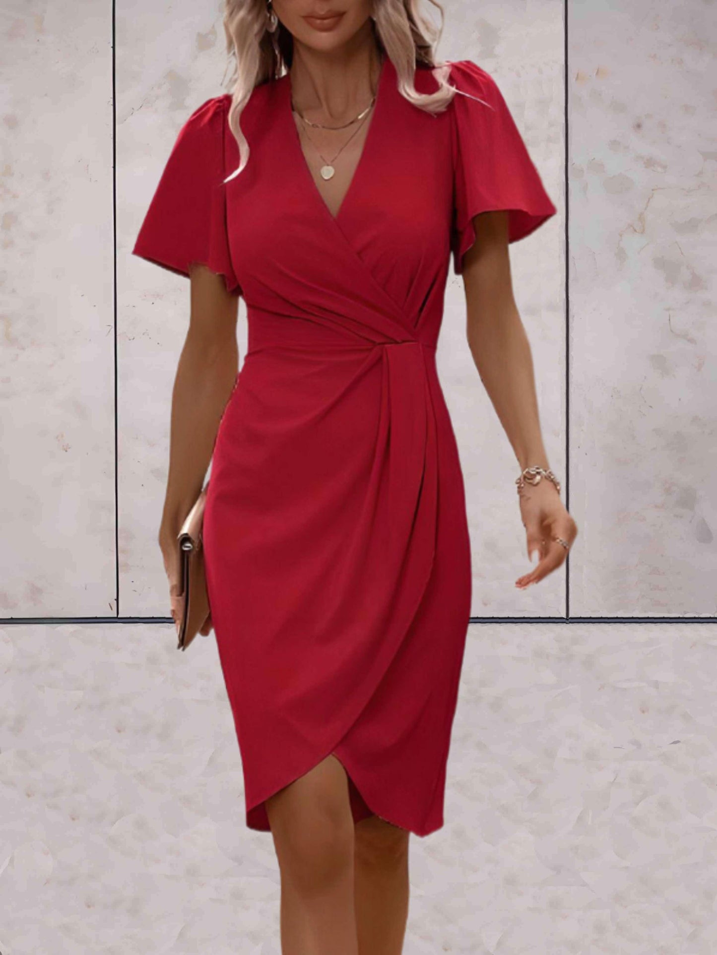 GraceWrap – Klassieke Wikkeljurk met Elegante V-Halslijn
