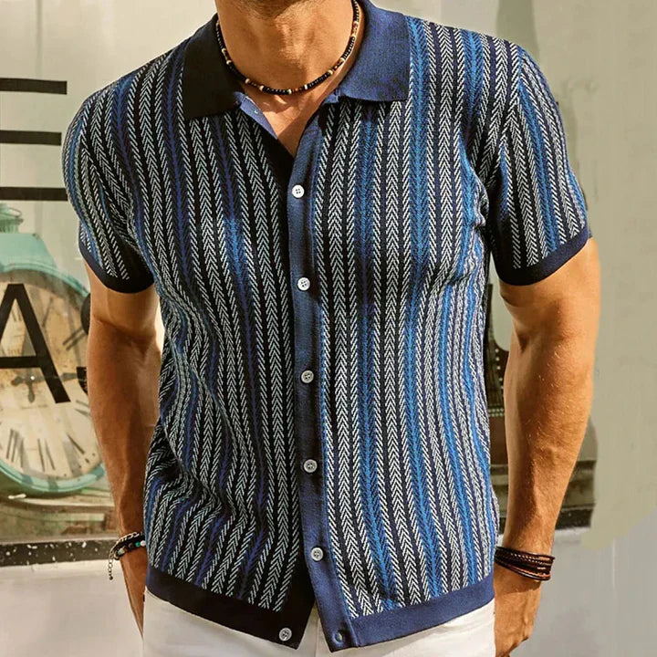 Gestreept Korte Mouwen Polo Shirt Heren – Lucas
