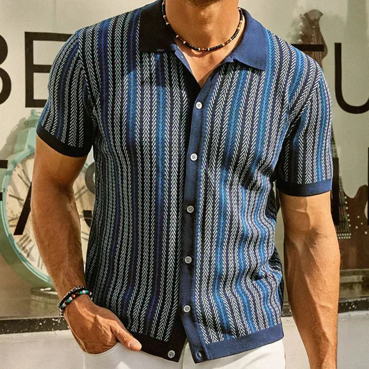 Gestreept Korte Mouwen Polo Shirt Heren – Lucas