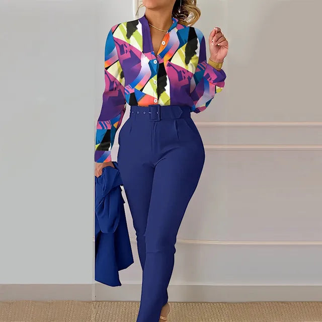 SophistiSet - Elegant Blouse & Broek Ensemble