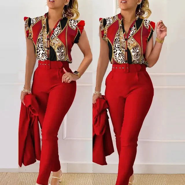 SophistiSet - Elegant Blouse & Broek Ensemble