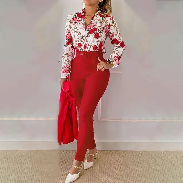 SophistiSet - Elegant Blouse & Broek Ensemble