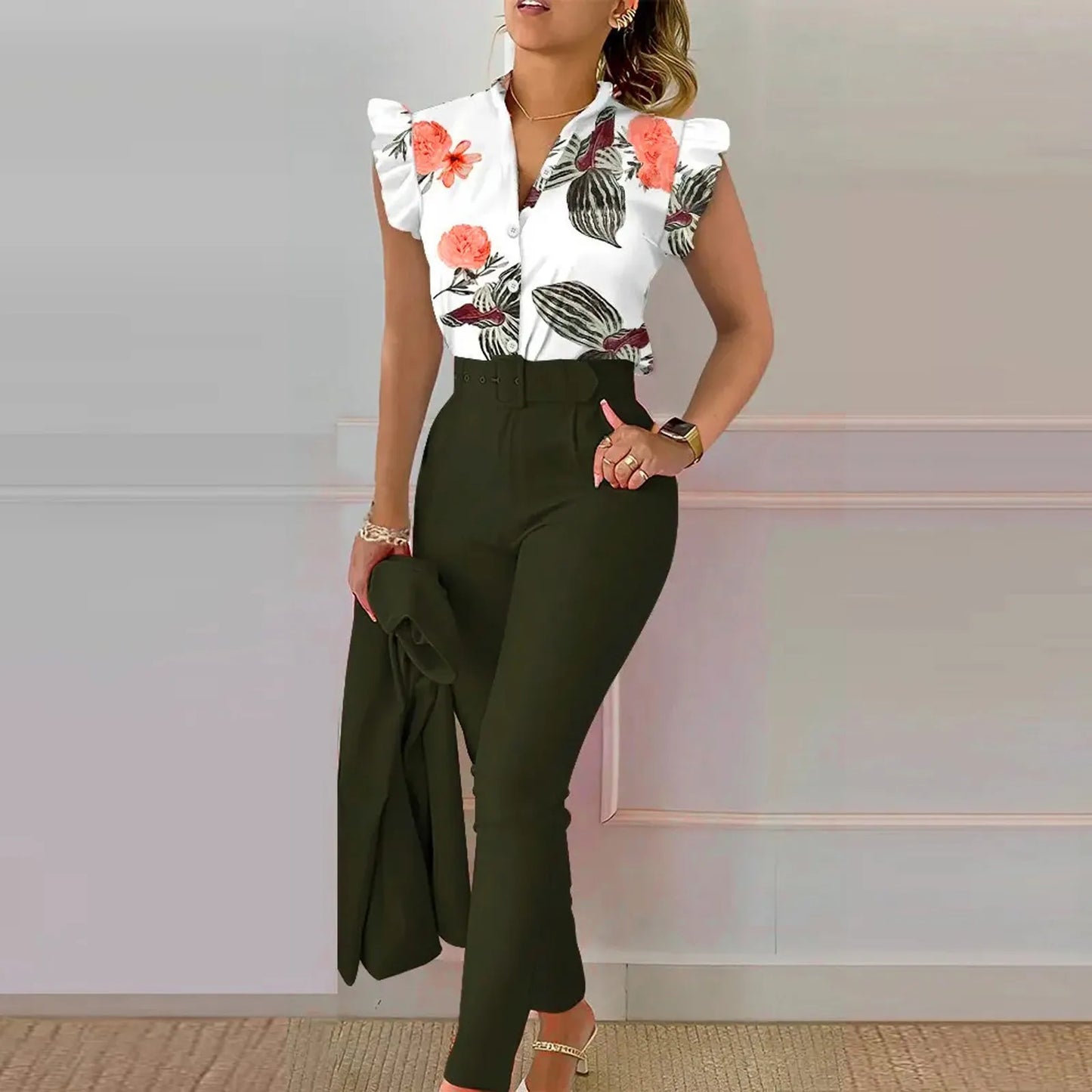 SophistiSet - Elegant Blouse & Broek Ensemble