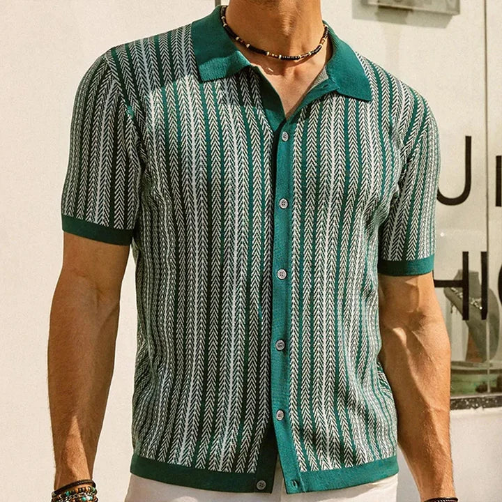 Gestreept Korte Mouwen Polo Shirt Heren – Lucas