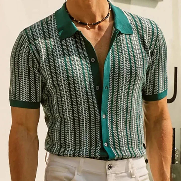 Gestreept Korte Mouwen Polo Shirt Heren – Lucas