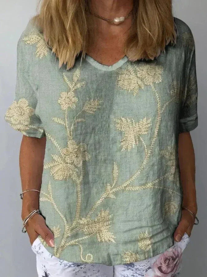 Florence Retro Floral Blouse