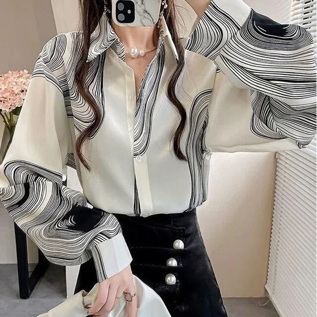 Ariana Striped Chiffon Blouse