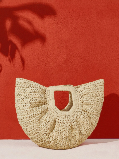 Lila Woven Straw Bag