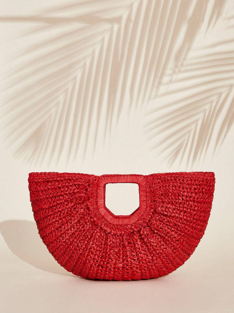 Lila Woven Straw Bag