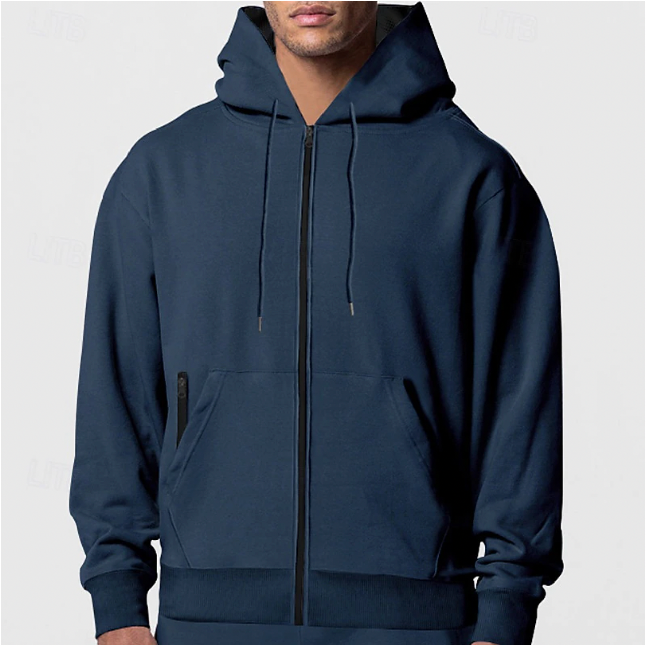 Full zip fleece hoodie voor heren – Thijs