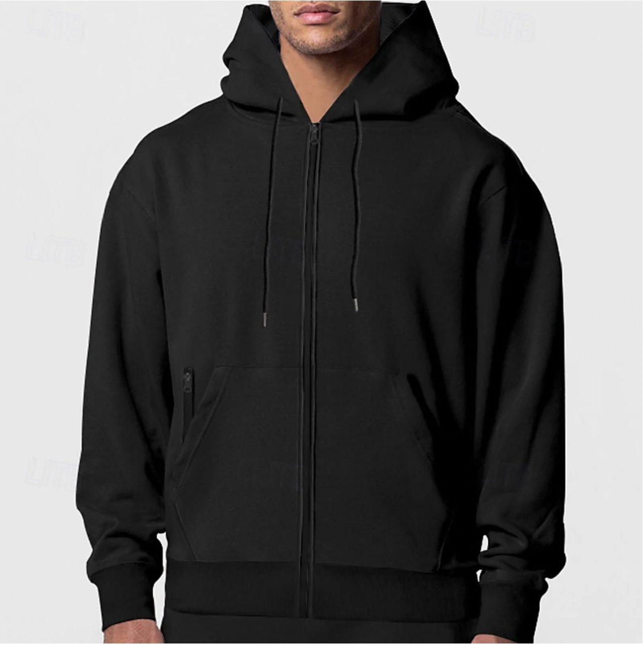 Full zip fleece hoodie voor heren – Thijs