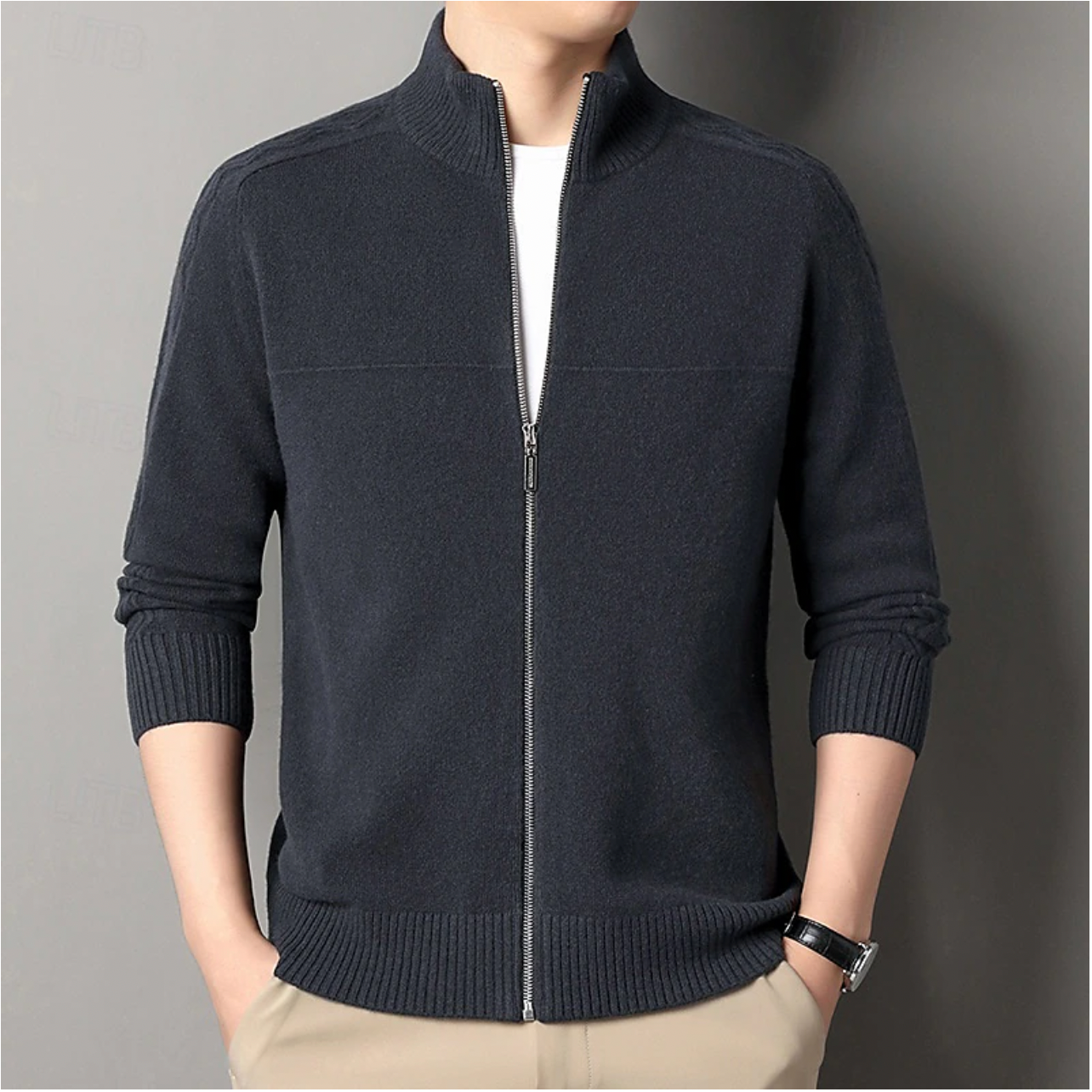 Kasjmier zip-sweater voor heren – Benjamin
