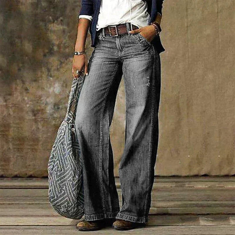Moderne Wijde Denim Broek voor Elke Gelegenheid