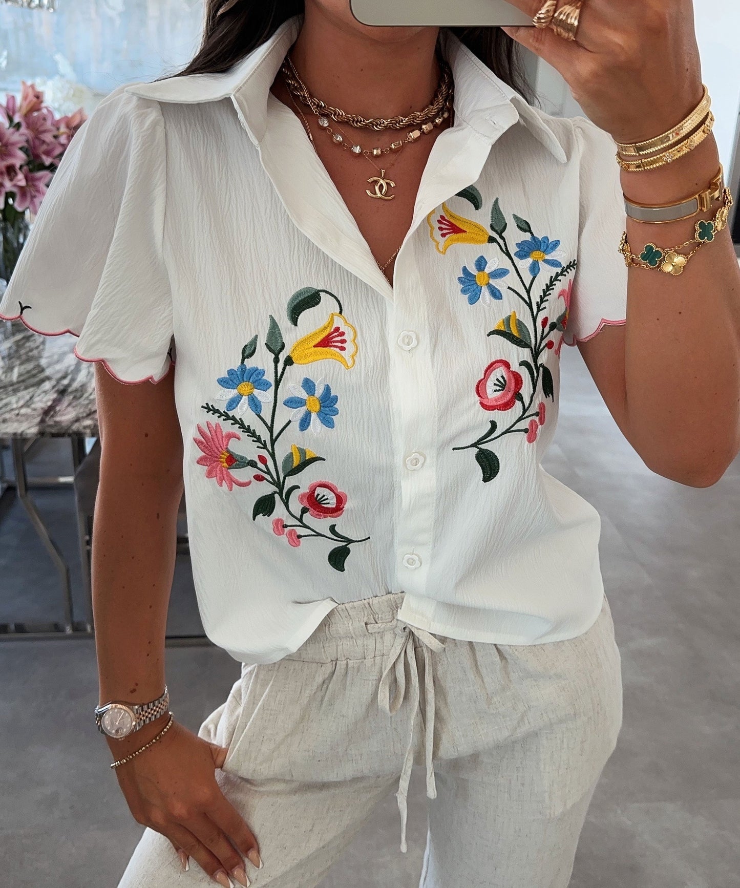 Elodie – Chique Witte Blouse