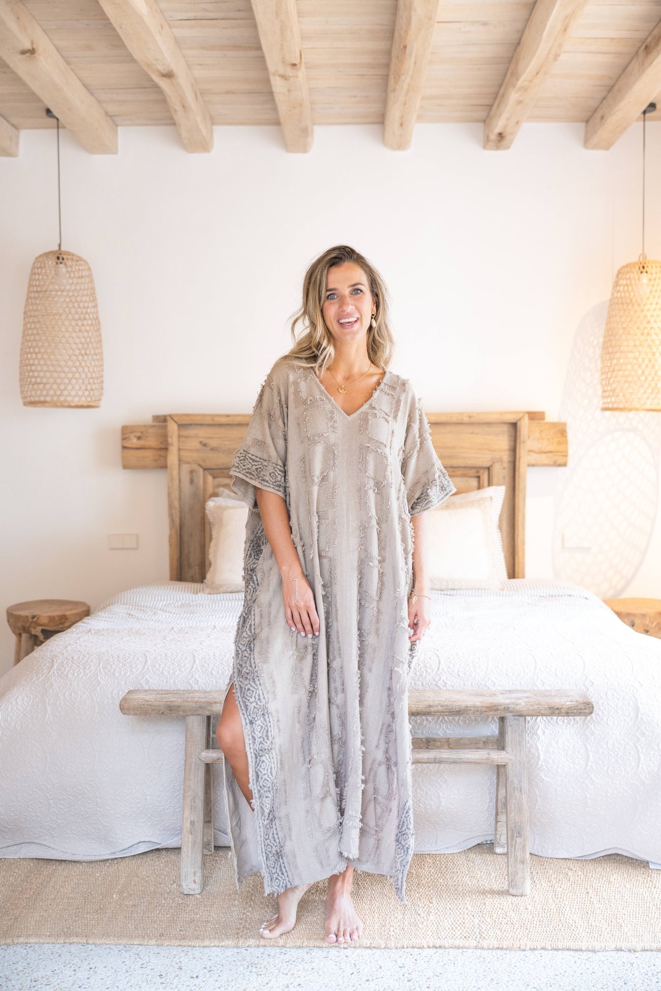 Zomerse maxi kaftan met luchtig ontwerp en eigentijdse stijl