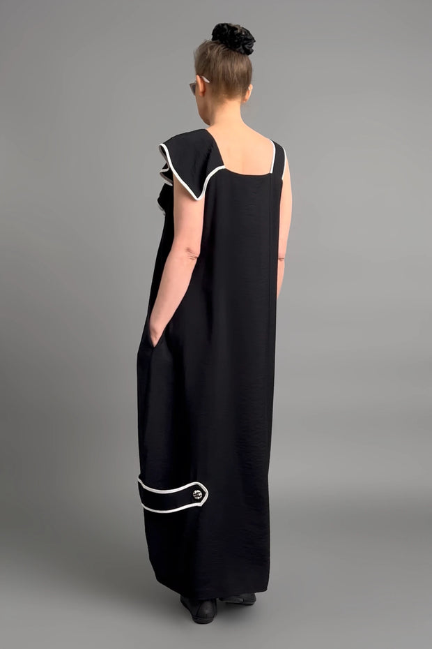 Vloeiend vallende maxi jurk met eigentijdse oversized pasvorm