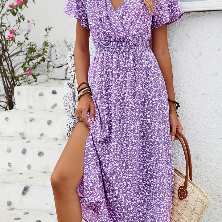 Maxi zomerjurk met soepel vallende stijl en bloemenprint