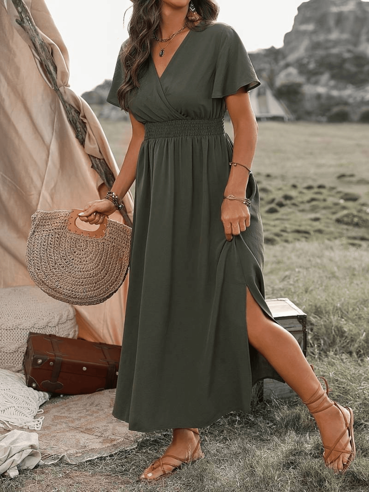 Chique Plus Size Midi Jurk