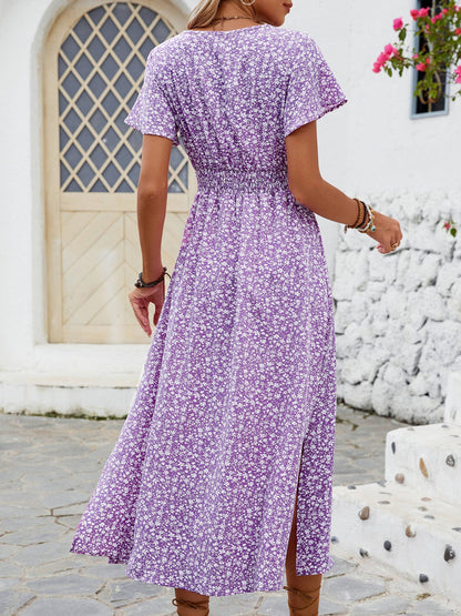 Maxi zomerjurk met soepel vallende stijl en bloemenprint