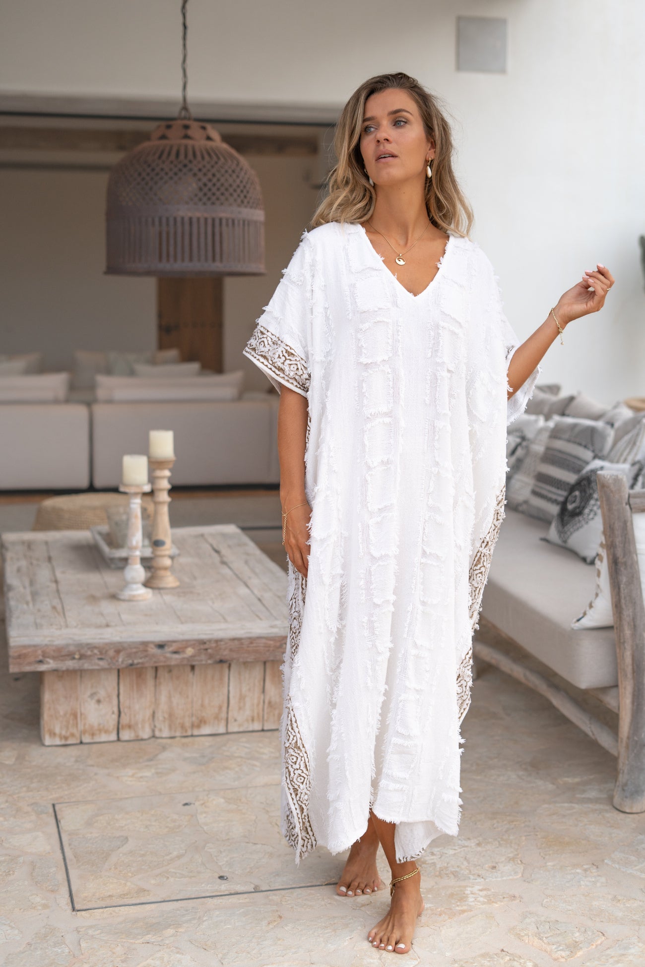 Zomerse maxi kaftan met luchtig ontwerp en eigentijdse stijl