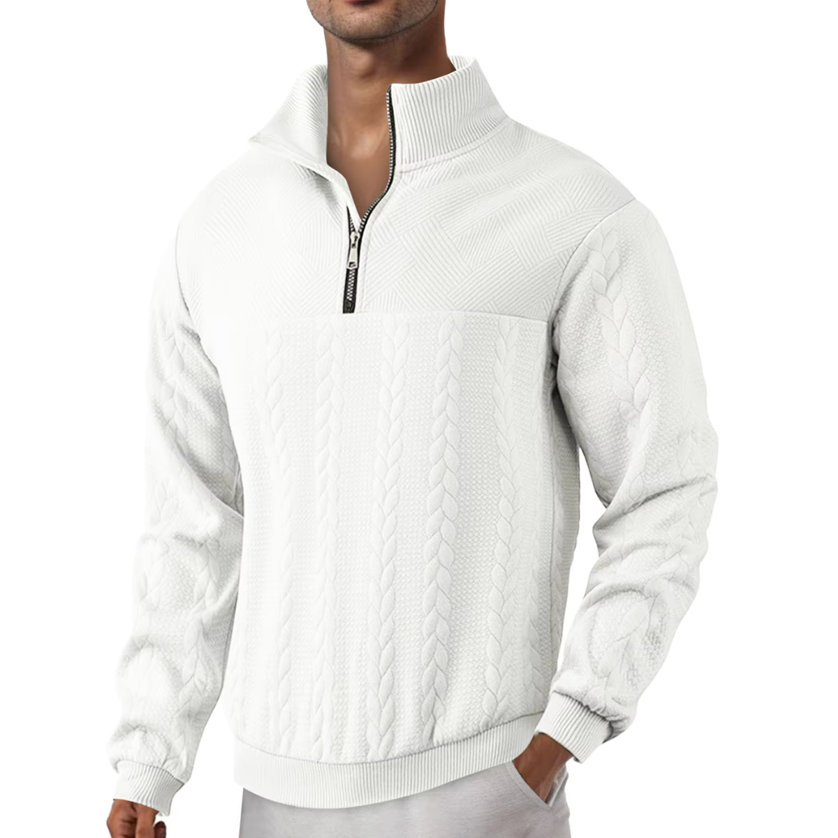 RAFAEL | VINTAGE SWEATER MET RITSSLUITING