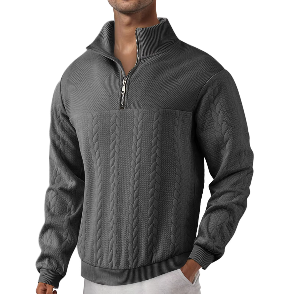 RAFAEL | VINTAGE SWEATER MET RITSSLUITING