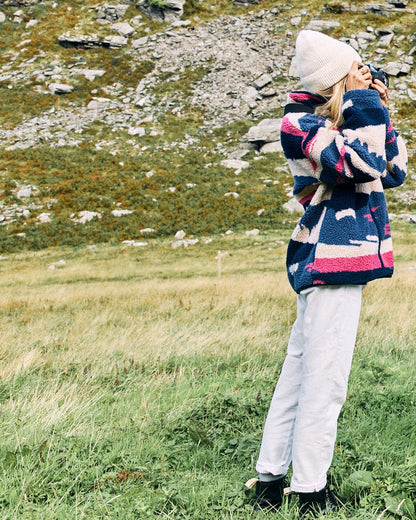 Heren hoodie met bergprint en sherpa kraag – Isabelle