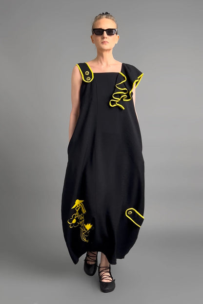 Vloeiend vallende maxi jurk met eigentijdse oversized pasvorm