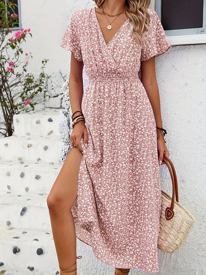 Maxi zomerjurk met soepel vallende stijl en bloemenprint
