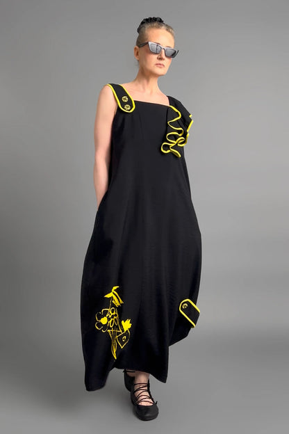 Vloeiend vallende maxi jurk met eigentijdse oversized pasvorm