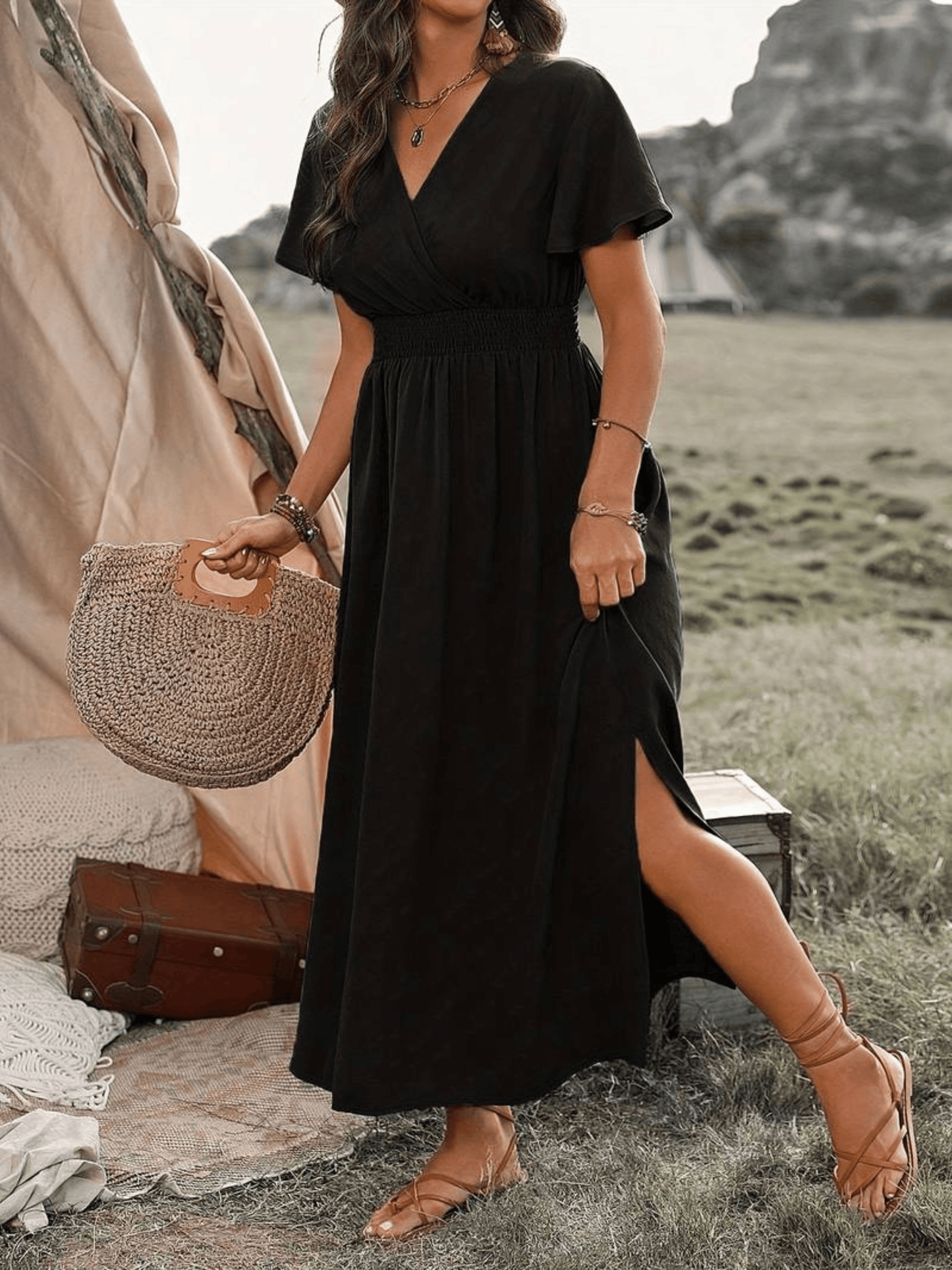Chique Plus Size Midi Jurk
