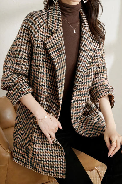 Celine - Elegante Hahnentrittmantel voor Dames