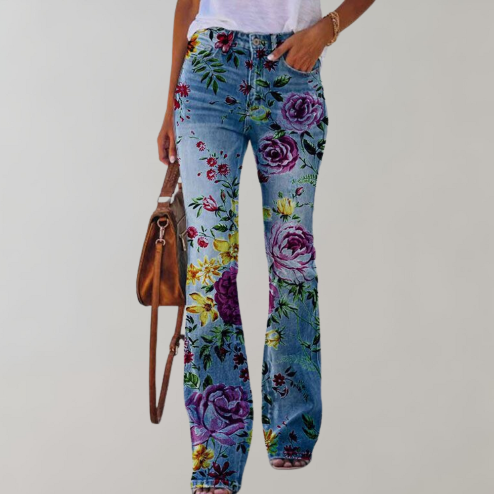 FloraFit - Flare Broek met Stijlvolle Knopen