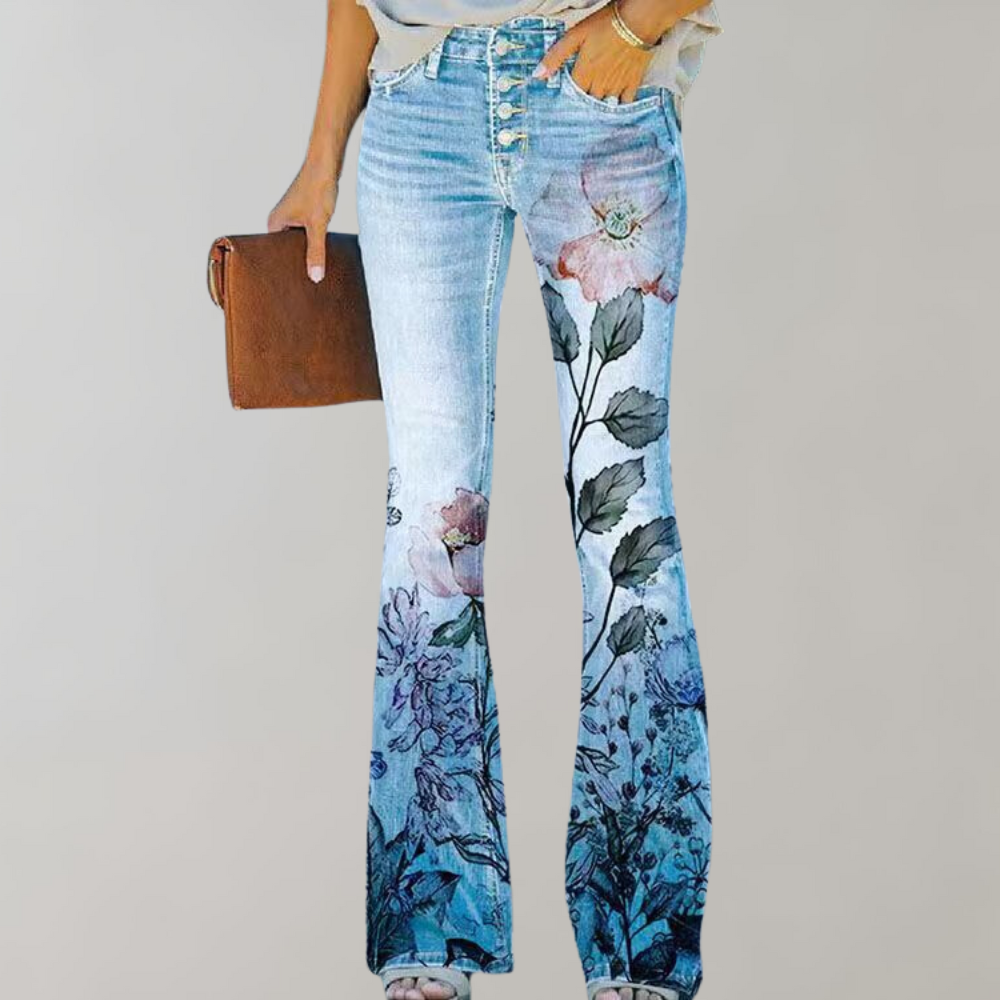 FloraFit - Flare Broek met Stijlvolle Knopen