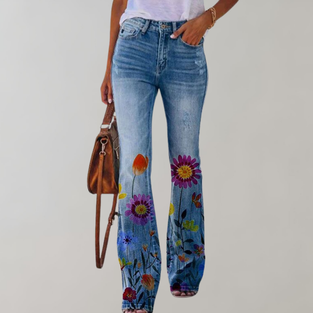 FloraFit - Flare Broek met Stijlvolle Knopen