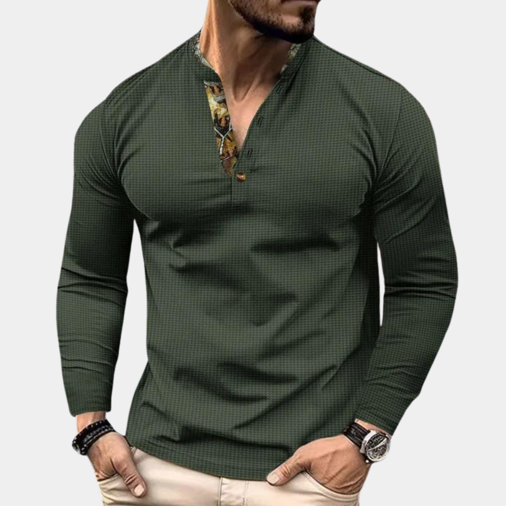 Heren Wafelstof Overhemd Lange Mouwen Casual Shirt – Jasper