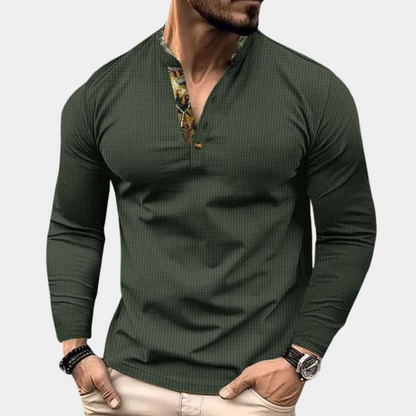 Heren Wafelstof Overhemd Lange Mouwen Casual Shirt – Jasper